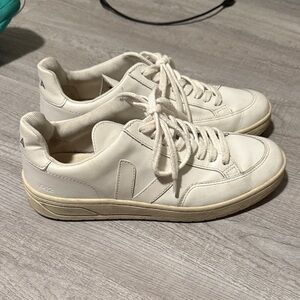 Veja V-12 All White Leather Sneakers